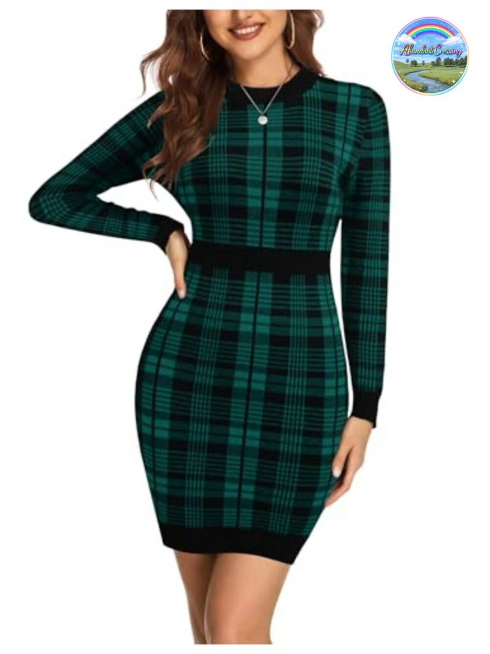 Long Sleeve Knit Sweater Bodycon Mini Dress Crew Neck Pullover